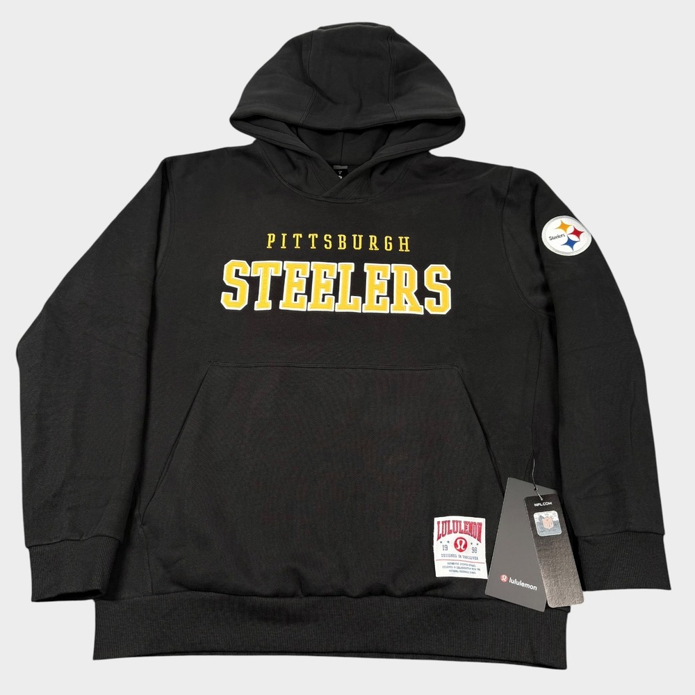 Lululemon Steady State Pullover Hoodie Mens Small Black Pittsburgh Steelers NFL